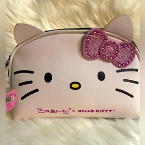 The creme shop Hello kitty cosmetic bag with bow rhinestones New